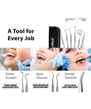 Premium Dental Care Instrument Set - 6 Stainless Steel Tools for Plaque & Tartar Removal - Ideal for Adults Children & Pets - Includes Case - Buy Online on GoSupps.com