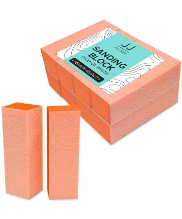 JoyJour sanding Block Nail Buffer Orange White 80/80/100 Grit Nail Art Manicure Pedicure File 10 PCS