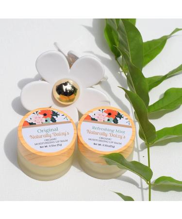 Naturally Daizy Organic Lip Balm - 100% Natural Moisturizer Lightweight Shine Refreshing Mint & Original - 0.50 oz/15g | Shop Internationally - Buy Online on GoSupps.com
