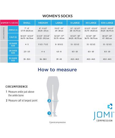 JOMI Compression Socks Women's Collection 15-20mmHg - Medium Blue Microfiber - Buy Online on GoSupps.com