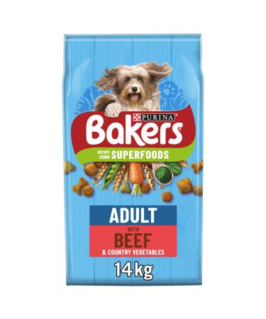 Bakers Adult Dry Dog Food Beef & Veg 14kg Beef 14 kg (Pack of 1)