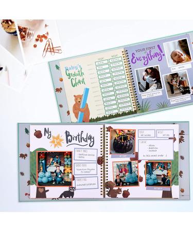 RubyRoo Baby Memory Book - Gender Neutral Milestone Keepsake Album for First 5 Years - Woodland Theme Scrapbook Journal - Perfect Baby Shower Gift - Buy Online on GoSupps.com