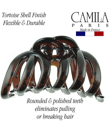Camila Paris AD718 Octopus French Hair Clip for Thick Hair - Large No-Slip Grip Claw Clip for Curly, Wavy, Long Hair - Made in France (Tortoise Shell) - Buy Online on GoSupps.com