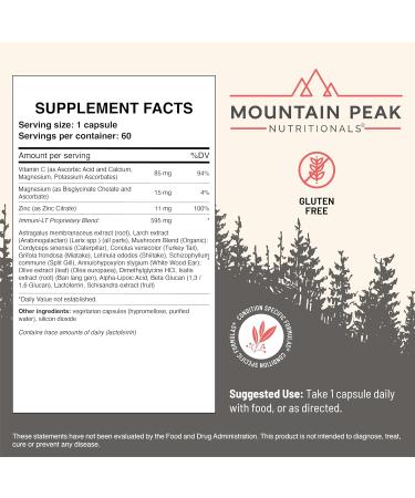 Mountain Peak Nutritionals Immuni-LT - Immune System & Whole Body Support Supplement - Power Packed Immune Booster Dynamic Immune Defense with Essential Vitamins & Minerals (60 Vegetarian Capsules) - Buy Online on GoSupps.com