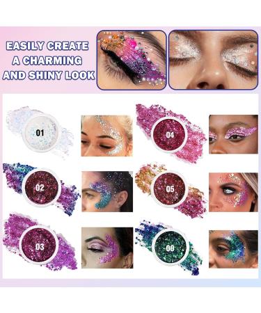 White Face Glitter Gel | Long Lasting Holographic Makeup & Hair Glitter for Halloween & Festivals - Buy Online on GoSupps.com