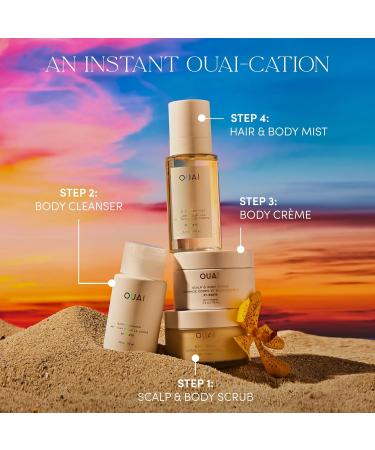 OUAI St. Barts Scalp & Body Scrub Bundle - Foaming Coconut Oil Sugar Scrub & Gentle Scalp Exfoliator Cleanses, Removes Buildup & Moisturizes Skin - Sulfate Free Body Care (2 Count, 3.4 Oz/8.8 Oz) - Buy Online on GoSupps.com