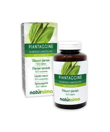 Plantain lanceolate (Plantago lanceolata) leaves Naturalma - 150 g - 300 tablets - dietary supplement - natural and vegan