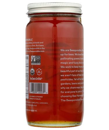 Organic Brazilian Raw Honey - Bee Harmony, 12 oz | Pure & Natural - Buy Online on GoSupps.com