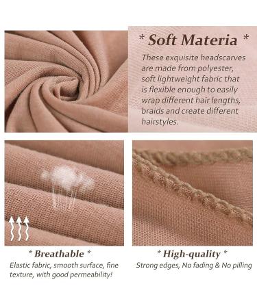 XTREND 4-Piece Turbans for Women - Stretch Jersey Headwraps in Solid Colors - Breathable & Ultra Soft Knit Turban Tie (Black, Dark Blue, Camel, Dark Grey) - Buy Online on GoSupps.com