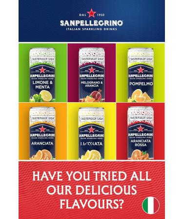 San Pellegrino Italian Sparkling Beverage in Blood Orange Can 6 x 330 ml 69 kCals per can - Buy Online on GoSupps.com
