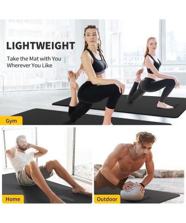 CAMBIVO Extra Wide Yoga Mat 72x32 1/4 - Eco-Friendly SGS Certified Large TPE Mat for Yoga, Pilates, Workout - Dark Black - Buy Online on GoSupps.com