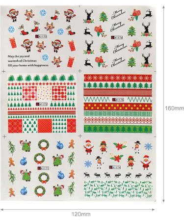 Naler Christmas Nail Stickers 24 Small Sheets Xmas Nail Toe Stickers Water Slide Decal for Women Girls Ladies Christmas Decoration - Buy Online on GoSupps.com