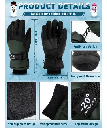 Eurzom 4 Pairs Kids Winter Ski Snow Gloves - Waterproof & Windproof - 5-8 Years - Red, Blue, Black, Navy Blue - Buy Online on GoSupps.com