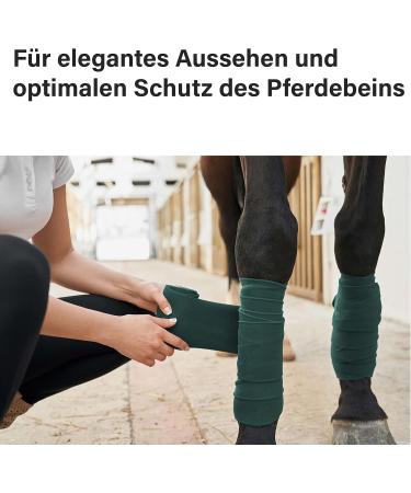 Fleece Bandages for Horses - Velcro Fastener 4-Set with Storage Bag | Dark Green for Shetland Pony (Shetty) - Buy Online on GoSupps.com