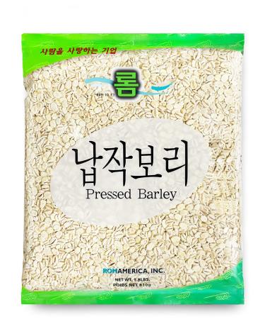 ROM AMERICA Hulled Pressed Barley - Premium Unpearled Superfood Hulless Barley for Soups Stews Oatmeal Casseroles Chili | Healthy Whole-grain Cooking | - 1.8 Pound (Pack of 1) 1.75 Pound (Pack of 1)