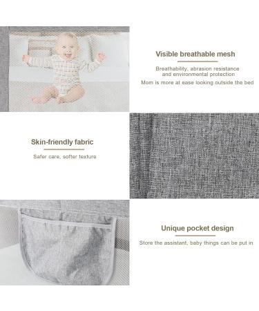 Vertical Lift Foldable Toddler Bed Rail 60 x 28 - Grey | Extra Long Guardrail for Crib, Twin, Full & Queen Size Mattress - Buy Online on GoSupps.com