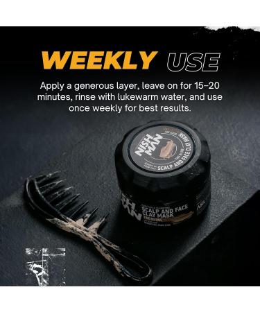 NISHMAN Scalp & Face Clay Mask 450g Deep Cleansing Moisturizing and Detoxifying Formula for Clearer Smoother Skin Purifying Clay Treatment for All Skin Types - Buy Online on GoSupps.com