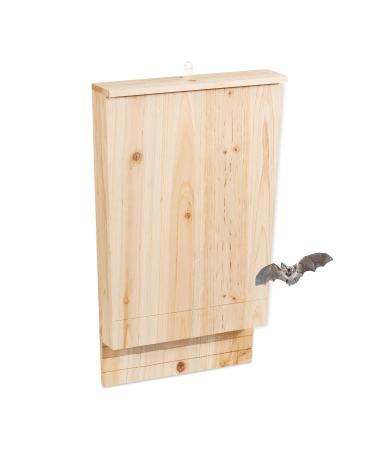 Relaxdays XL Bat Box Nesting Habitat Untreated Solid Wood Garden Animal Shelter HxWxD: 55 x 35 x 7.5 cm Natural 10028879