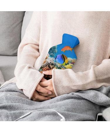 Underwater Fish Hot Water Bottle with Plush Cover - Hand Warmer for Adults & Children | 26.5x15.3cm - Buy Online on GoSupps.com