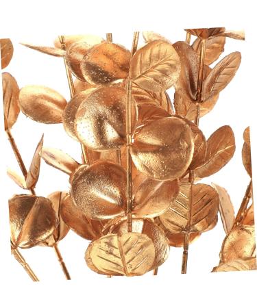 Zerodeko 20 Pcs Eucalyptus Leaves Artificial Leaves Artificial Greenery Stems Artificial Flowers Wedding Centerpiece Home Decor Gold Wedding Decor Household Decor Vase Bouquet Plastic Touch Goldenx2pcs 38X3CMx2pcs - Buy Online on GoSupps.com