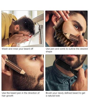 Fybida Professional Barber Pencil for Men - Light Brown Bart Tracer Tool | Perfect for Shaping & Styling Beards - Buy Online on GoSupps.com