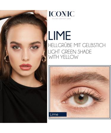 Buy Iconic Colored Contact Lenses Lime - Natural Light Green & Yellow - Monthly Wear for All Eyes - 1 Pair - Buy Online on GoSupps.com