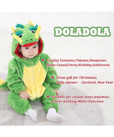Doladola Unisex Baby Dragon Hooded Romper - 6-12 Months | Toddler's Jumpsuit & Pajama Outfit - Buy Online on GoSupps.com