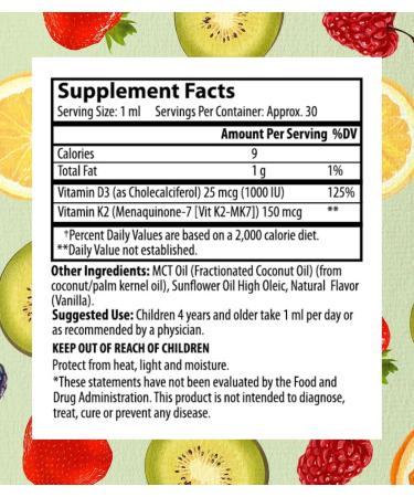 Go Healthy Kids Multivitamin Liquid (1 Bottle Raspberry) and Vitamin D3 K2 Drops (1 Bottle Vanilla) Vegan and Vegetarian Gluten Free Non-GMO Bundle - Buy Online on GoSupps.com