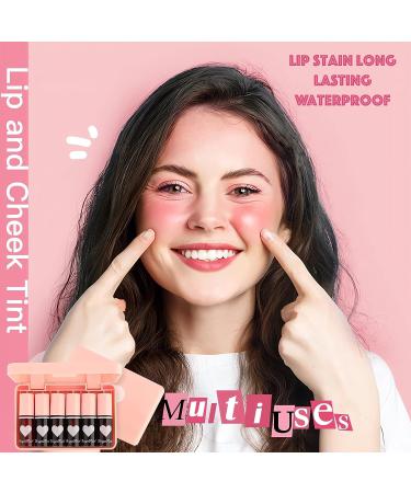 6 Colors Korean Lip Stain Set | Long-Lasting Waterproof Lip Tint & Plumping Gloss | Moisturizing Liquid Lipstick for Lips & Cheeks | Non-Sticky & High Pigment Formula - Buy Online on GoSupps.com