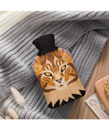 Cartoon Cat Hot Water Bottle with Plush Cover - Hand Warmer for Adults & Kids (26.5x15.3cm) | International Shipping - Buy Online on GoSupps.com