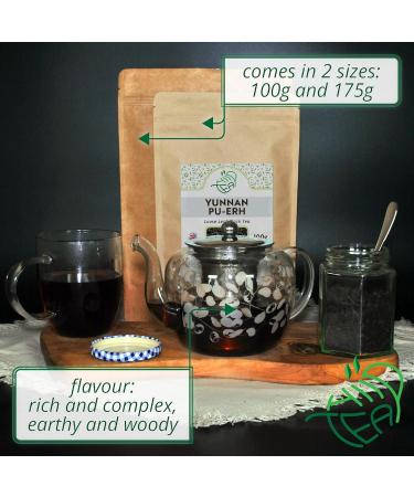 Yunnan Pu-Erh Premium Loose Leaf Black Tea - Fermented and Aged Chinese Tea (100g) - Buy Online on GoSupps.com