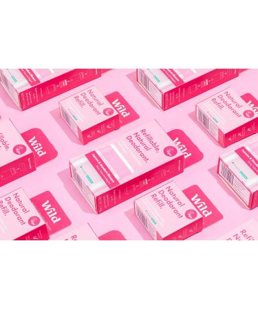 Wild - Natural Refillable Deodorant - Vegan & Eco-Friendly - Aluminum Free - Long Lasting Protection - Natural Ingredients - Starter Kit - Pink Case Jasmine & Mandarin Blossom Refill - 1.4oz - Buy Online on GoSupps.com