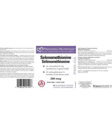 Preferred Nutrition Selenomethionine 200mcg (60 Veg Capsules) - Buy Online on GoSupps.com