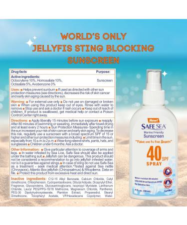 Safe Sea Anti-Jellyfish Sting Lotion - SPF 40 Spray & SPF 50 Kids Sunscreen | Hypoallergenic Jellyfish & Sea Lice Prevention - Buy Online on GoSupps.com