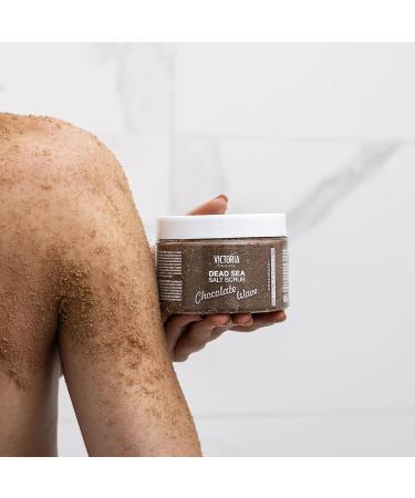 Victoria Beauty Totes Sea Body Peeling | Dead Sea Exfoliating Salt Scrub for Face & Body | Natural Chocolate Scent | 400g - Buy Online on GoSupps.com