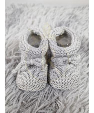 Royal Icon Baby Booties 0-3 Months - Warm & Safe Baby Slippers - Knitted Bow Baby Boots - Grey Ri359 - Buy Online on GoSupps.com