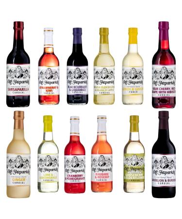 Mr Fitzpatricks Cordial Pick N Mix - Choose From Bottle with 12 Flavours - Sarsaparilla Strawberry & Kiwi Sour Cherry Grape & Hibiscus Blackcurrant & Liquorice and Many more - Pack of 2 x 500ml 500 ml (Pack of 2)