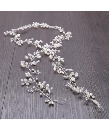 Elegant Rhinestone Hair Wire Wedding Accessories | Silver Crystal Headband for Brides & Bridesmaids - Buy Online on GoSupps.com