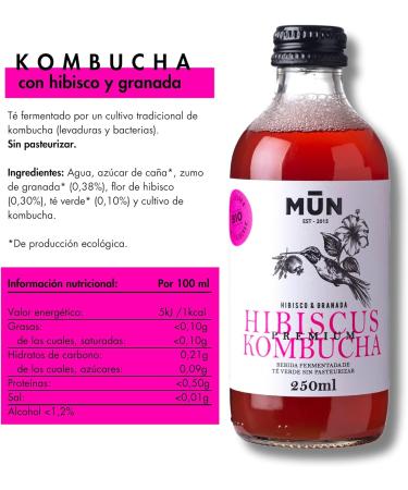  Kombutxa ORGANIC DRINK KOMBUTXA KOMBUCHA TEA - 3un Ginger + 3un Hibiscus + 3un Flowers + 3un Natural 275ml Bio energy fermented tea - Buy Online on GoSupps.com