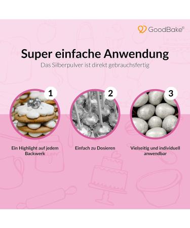 Goodbake Happy Glitter - Silver Edible Food Glitter Powder for Cakes Cookies & Drinks | Perfect Cake Decoration for Birthday Parties - Buy Online on GoSupps.com