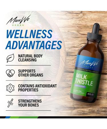 Organic Milk Thistle Liver Detox Drops - 4 fl. Oz - Liver Support Supplement - Buy Online on GoSupps.com