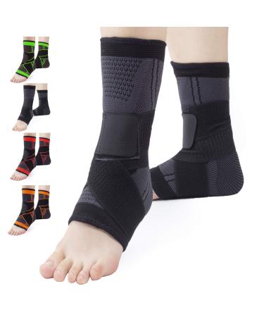 Ankle Brace Set of 2 Compression Support Adjustable Sleeve for Injury Recovery Joint Pain and More Arch Brace Support & Foot Stabilizer Ankle Wrap Protect Against Ankle Sprains or Swelling L Black - Buy Online on GoSupps.com