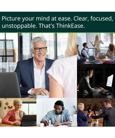 ThinkEase Brain Supplement (120 Capsules) | Memory Mental Clarity Focus Cognitive Performance | Nootropic Supplement with L-Theanine Acetyl L-Carnitine Phosphatidylserine Lion's Mane & More - Buy Online on GoSupps.com