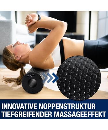 Najato Sports Fascia Roll - 33x14 cm Self-Massage Roller for Back & Legs | Includes E-Book (PDF) | Medium Hardness (Black) - Buy Online on GoSupps.com