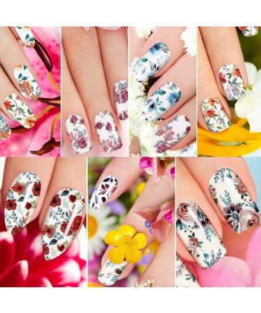 Bright Flower Print Nail Polish Stickers - 168 Pieces Full Wraps Manicure Kit with Nail File - Buy Online on GoSupps.com