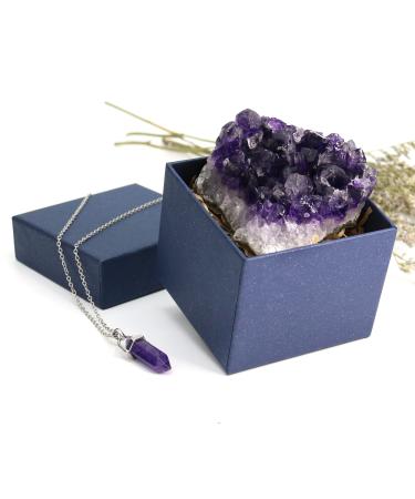 Nvzi Amethyst Crystal Amethyst Crystal Necklaces Amethyst Geode Crystals Cristal Stone Raw Crystal Cluster Protection Crystals Healing Crystals Purple Crystal Amethyst Gifts (About 240G) 0.5 Lb