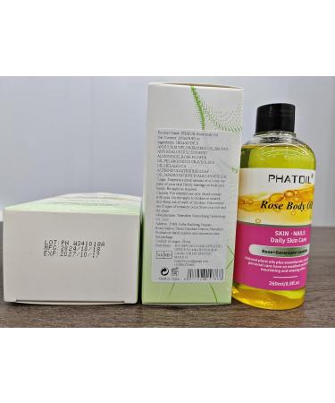 PHATOIL Rose Body Oil with Pump 260 ml (8.8 fl.oz) Premium Quality Massage Oil for All Skin Types Blends of Natural Plant Oils and Essential Oils Rose Oil Scented Body Oils for Women and Men Rose 8.8 Fl Oz (Pack of 1) - Buy Online on GoSupps.com