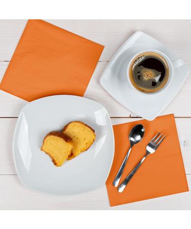 HEKU 100 Single-Colored Napkins - 3-Layer 33x33cm | 5-Pack | Highly Absorbent & Stylish Orange Napkins for Events & Gastronomy - Buy Online on GoSupps.com