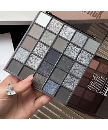  Lunaobrik Dark Eyeshadow Palette - Smoky Eyes Powder Eyeshadow Palette | Osson Gothic Smoky Long Lasting Shimmer High Pigmented Basic White Gray Black Eye Makeup For Hal - Buy Online on GoSupps.com