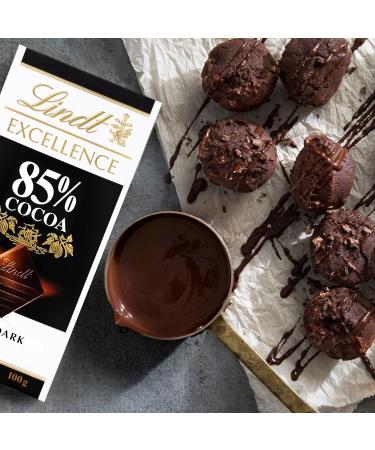 Lindt Excellence 85% Cocoa Dark Chocolate - 100g | Vegan Bitter Chocolate Gift | Intense Cocoa Flavor - Buy Online on GoSupps.com
